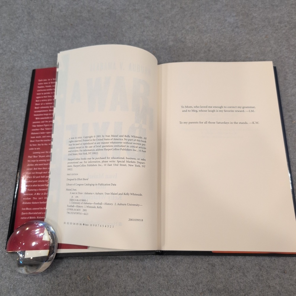 Alabama v Auburn A War in Dixie Iron Bowl Book Ivan Maisel First Edition 2001 - Picture 4 of 7
